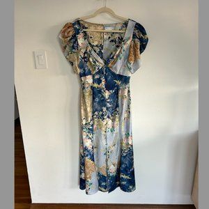 ASOS Design silk watercolor open back dress size 10